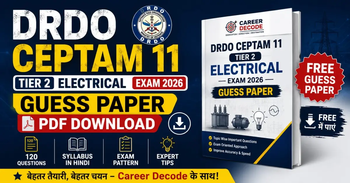 DRDO CEPTAM 11 Tier 2 Electrical Exam 2026 Guess Paper PDF Download