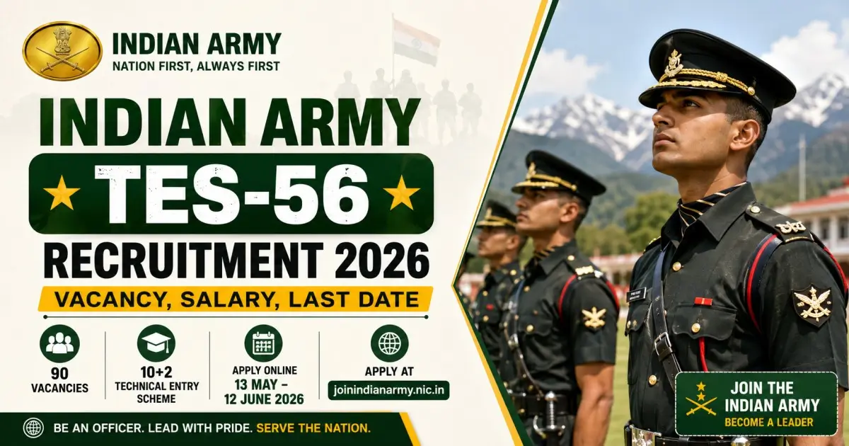 Indian Army TES-56 Recruitment 2026 - Vacancy, Salary, Last Date