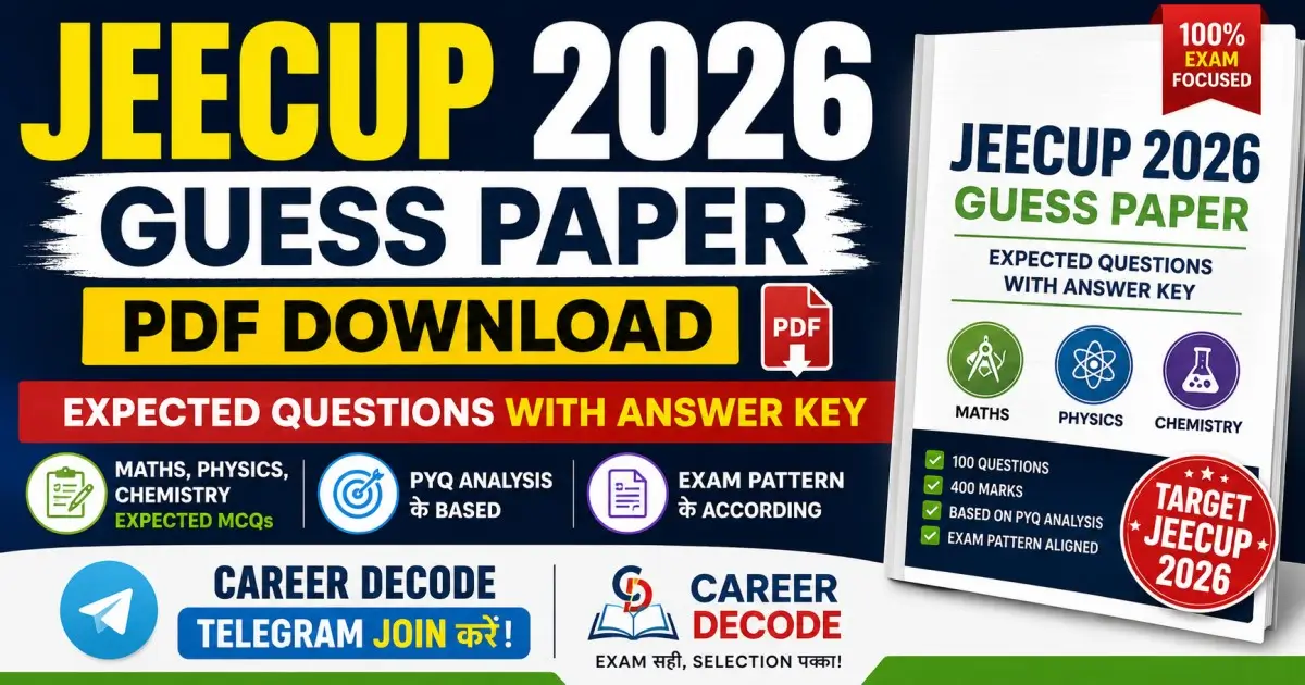JEECUP 2026 Guess Paper PDF Download - Expected Questions with Answer Key
