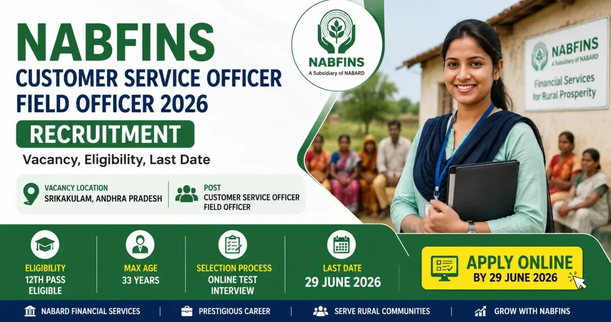 NABFINS Customer Service Officer Field Officer 2026 Recruitment - Vacancy, Eligibility, Last Date