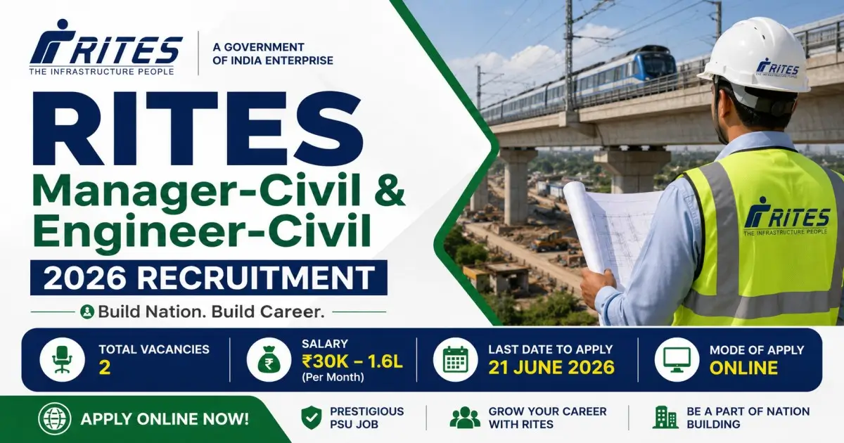 RITES Manager-Civil & Engineer-Civil 2026 Recruitment - Vacancy, Salary, Last Date