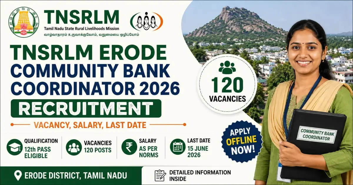 TNSRLM Erode Community Bank Coordinator 2026 Recruitment - Vacancy, Salary, Last Date
