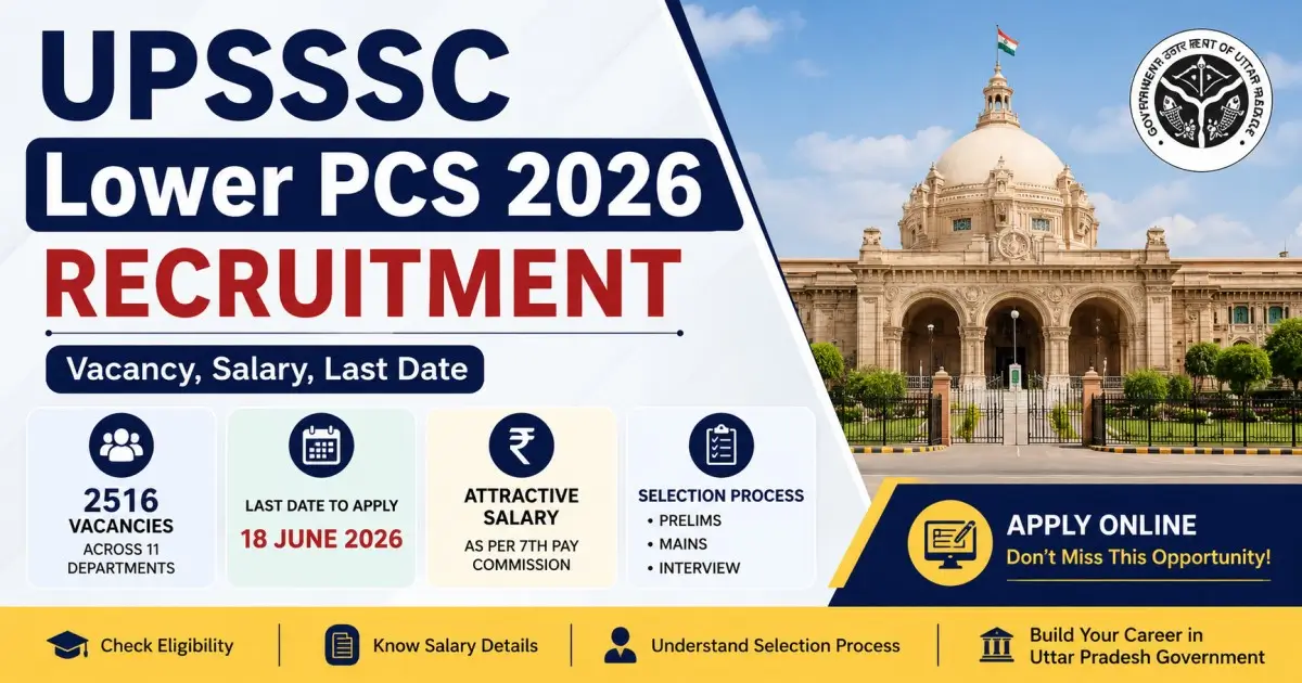 UPSSSC Lower PCS 2026 Recruitment - Vacancy, Salary, Last Date